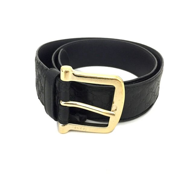 GUCCI Ssima GG Logo Leather 80cm Mens Belt /5U0271